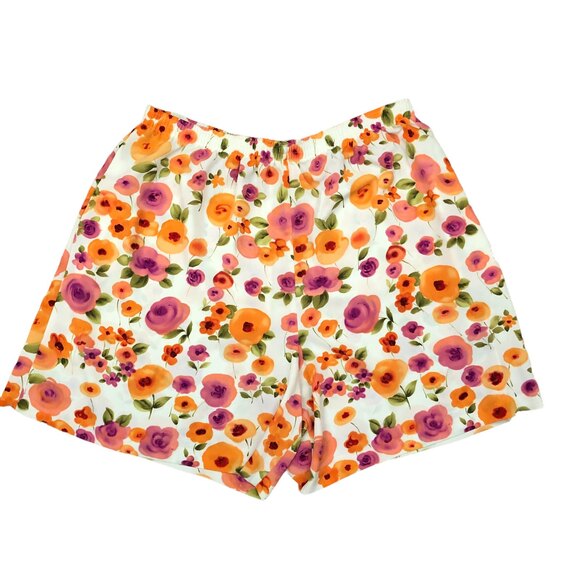 VTG Maggie Sweets Floral Shorts 4XL Plus Size High Waist Elastic Pull-On Pockets - Picture 2 of 6